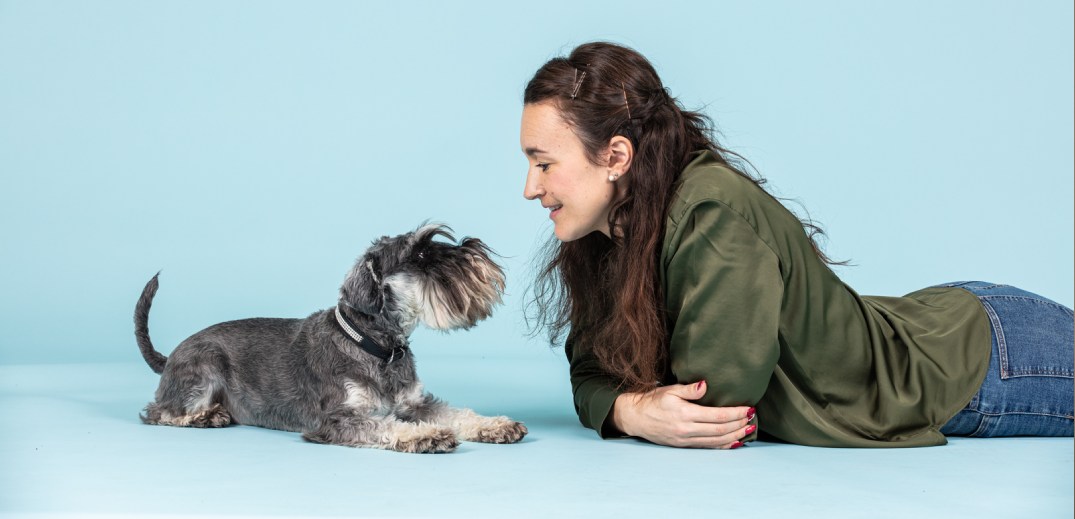 woman and her cat